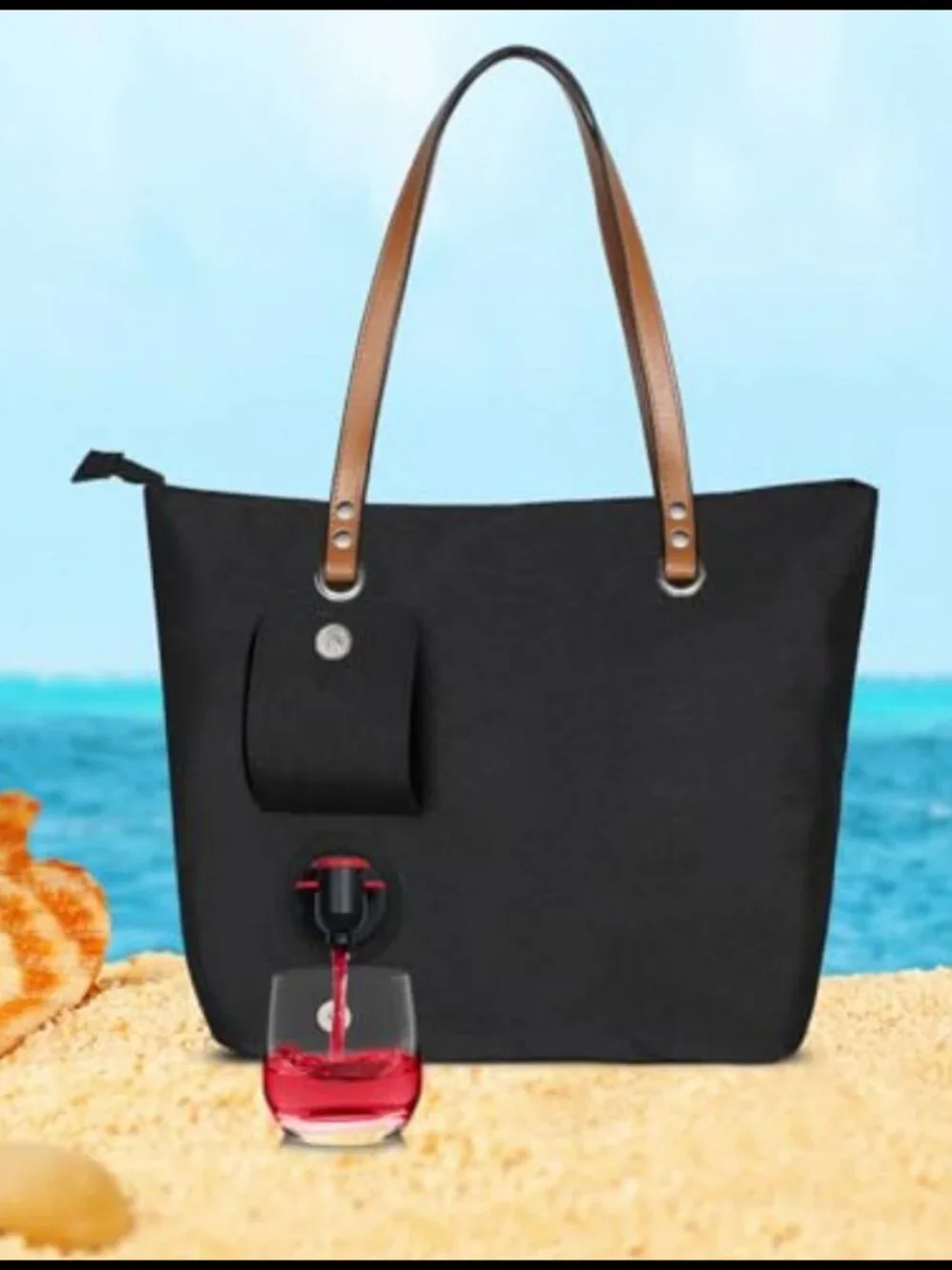 Leakproof Insulated Wine Tote Bag Carrier Holds 2 Bottles Travel Picnic